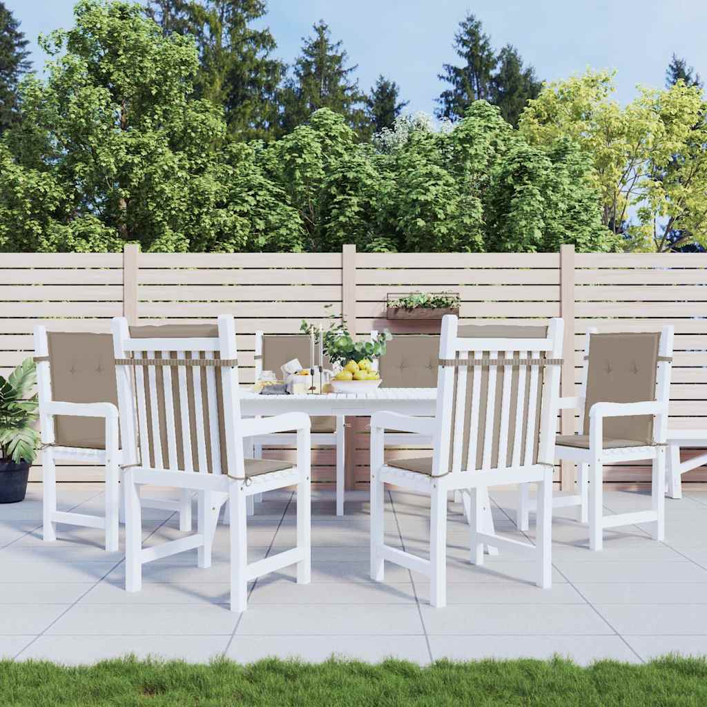 vidaXL Cojín de silla de jardín respaldo bajo 6 uds tela Oxford taupé
