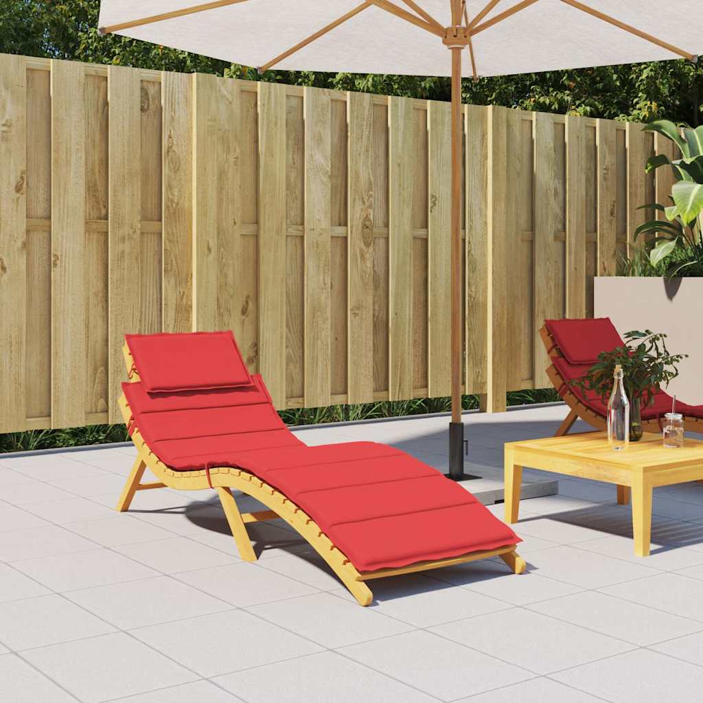vidaXL Cojín de tumbona de tela Oxford rojo 186x58x4 cm