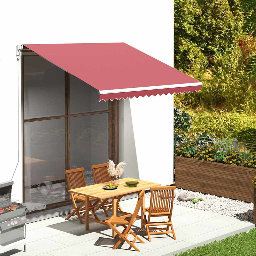 vidaXL Tela de repuesto para toldo rojo burdeos 300x250 cm poliéster