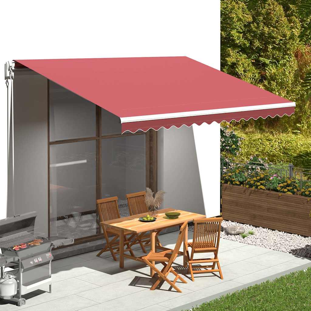vidaXL Tela de repuesto para toldo rojo burdeos 450x350 cm poliéster