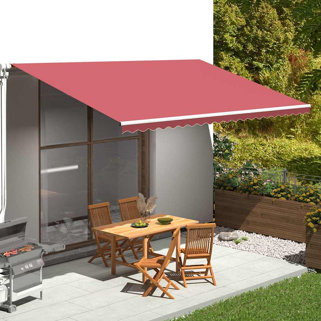 vidaXL Tela de repuesto para toldo rojo burdeos 500x300 cm poliéster