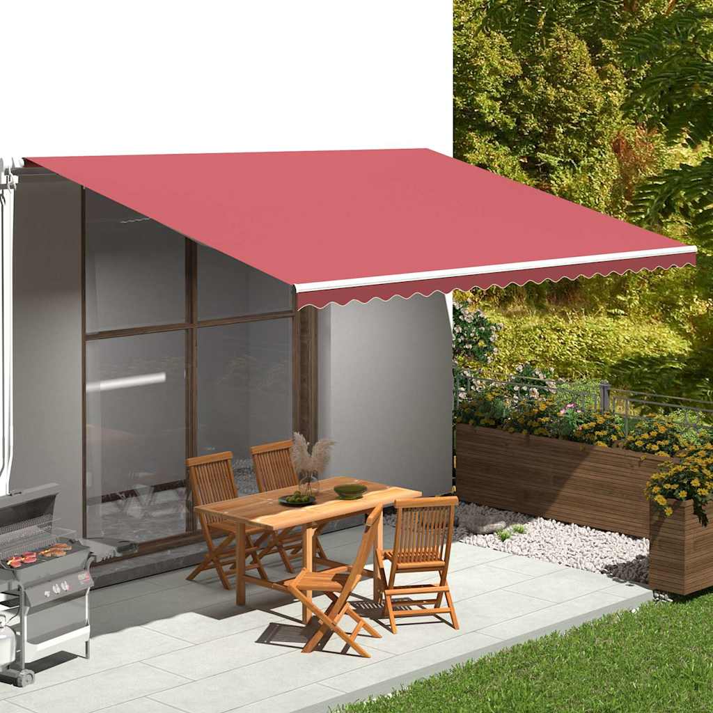 vidaXL Tela de repuesto para toldo rojo burdeos 500x350 cm poliéster