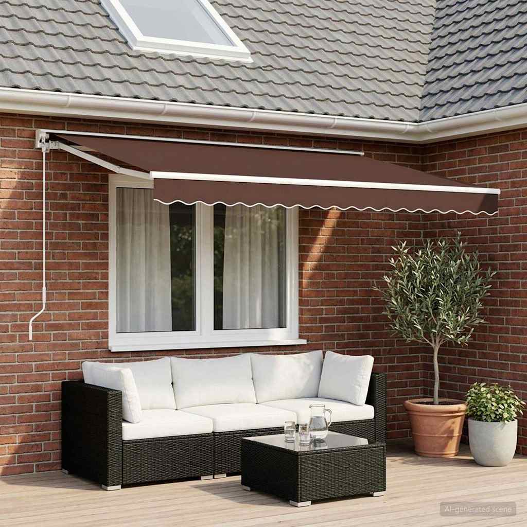 vidaXL Tela de repuesto para toldo marrón 400x350 cm poliéster