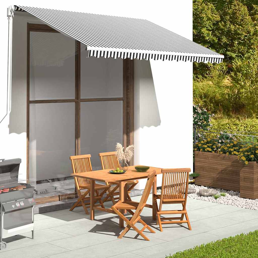 vidaXL Tela de repuesto para toldo gris antracita y blanco 350x250 cm poliéster
