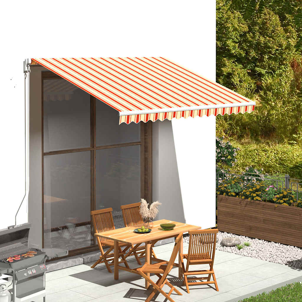 vidaXL Tela de repuesto para toldo amarillo y naranja 350x250 cm poliéster