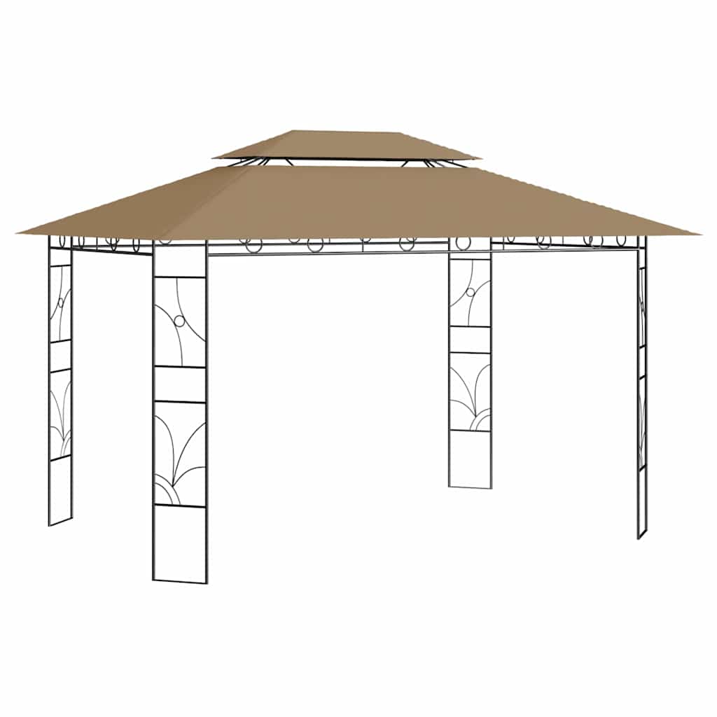 vidaXL Cenador gris taupé 4x3x2,7 m 160 g/m²