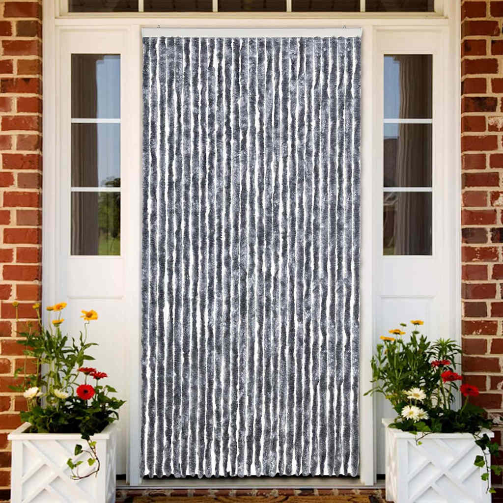 vidaXL Cortina mosquitera chenilla plateado 118x220 cm