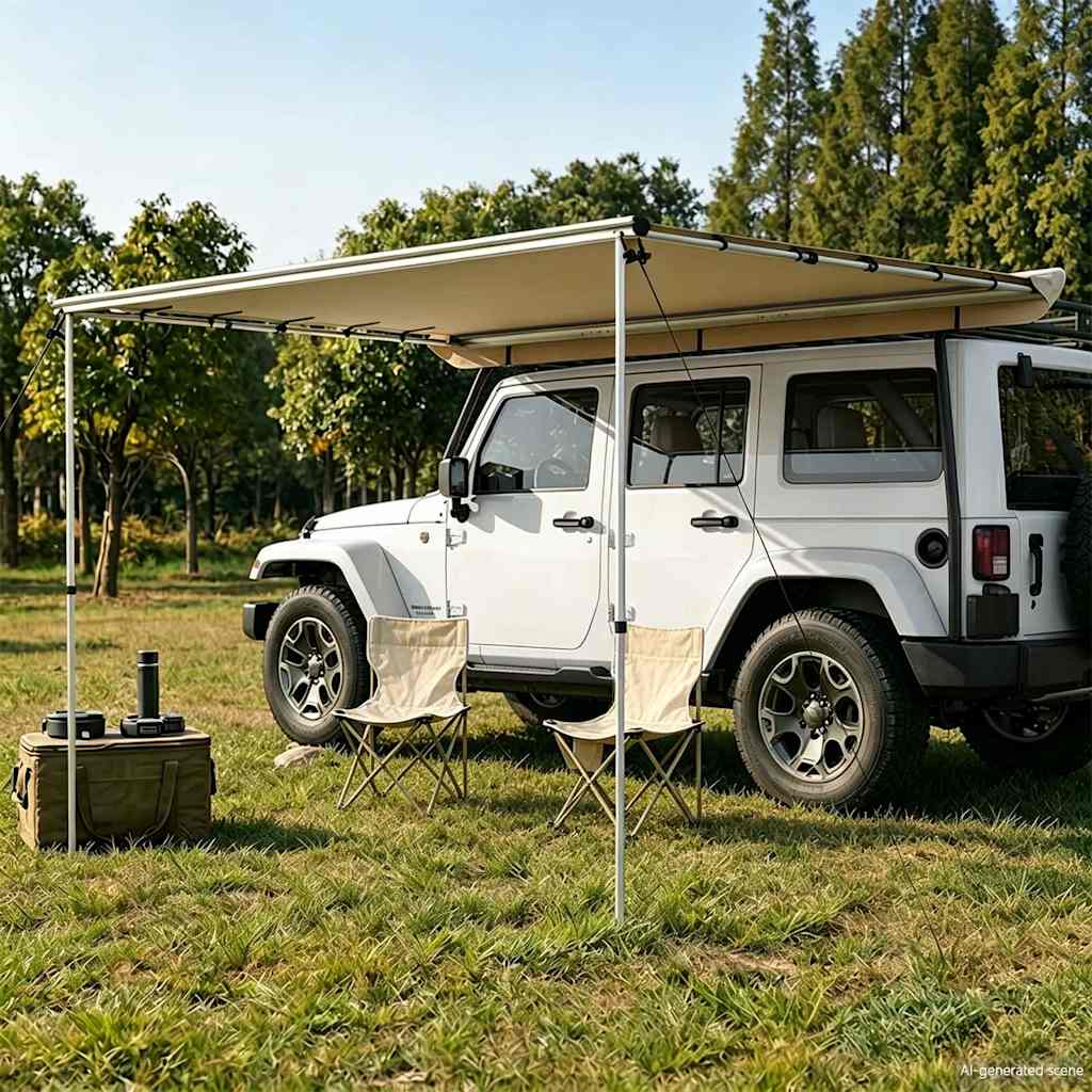 vidaXL Toldo para autocaravanas y caravanas 2,4x3x2,15 m beige
