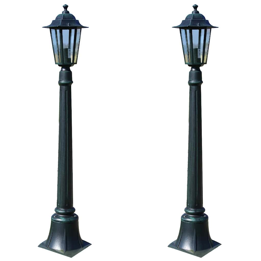 vidaXL Farolas de jardín Preston 2 piezas 105 cm