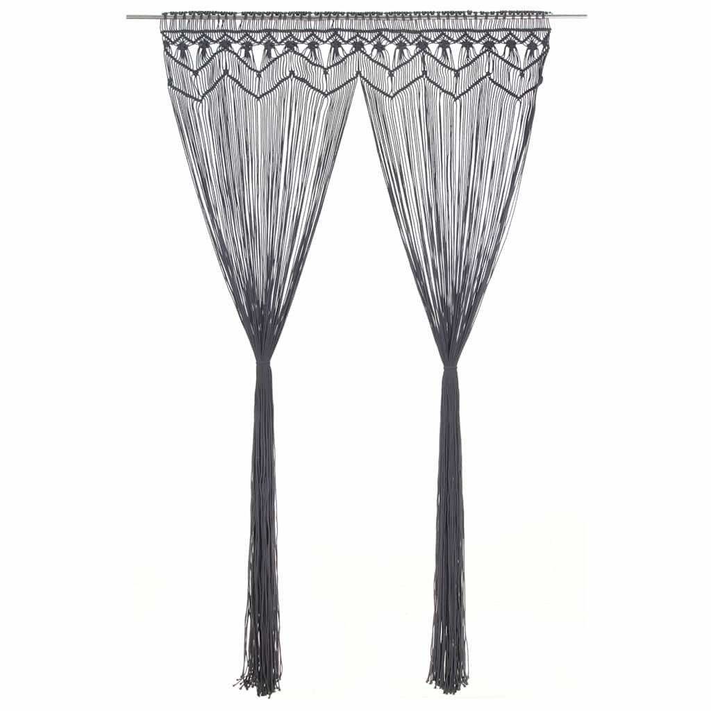 vidaXL Cortina de macramé algodón gris antracita 140x240 cm