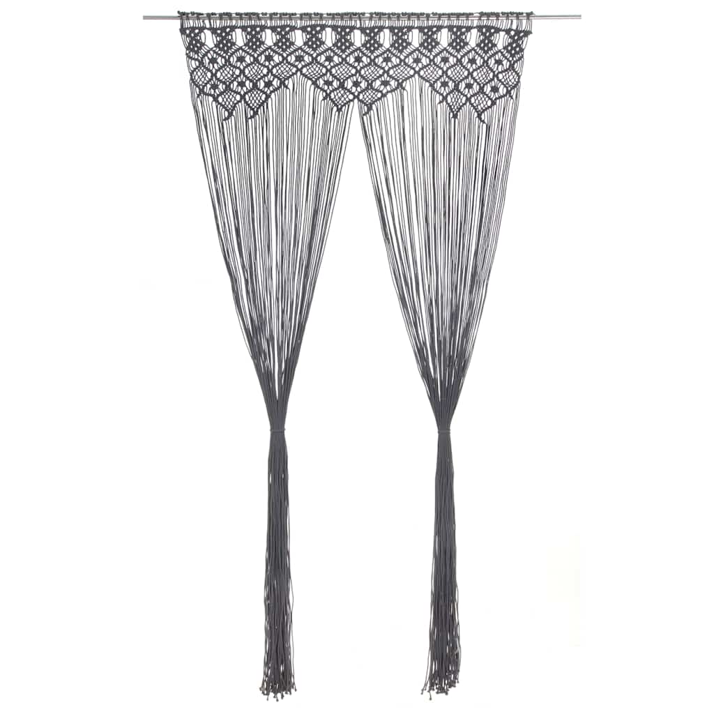 vidaXL Cortina de macramé algodón gris antracita 140x240 cm