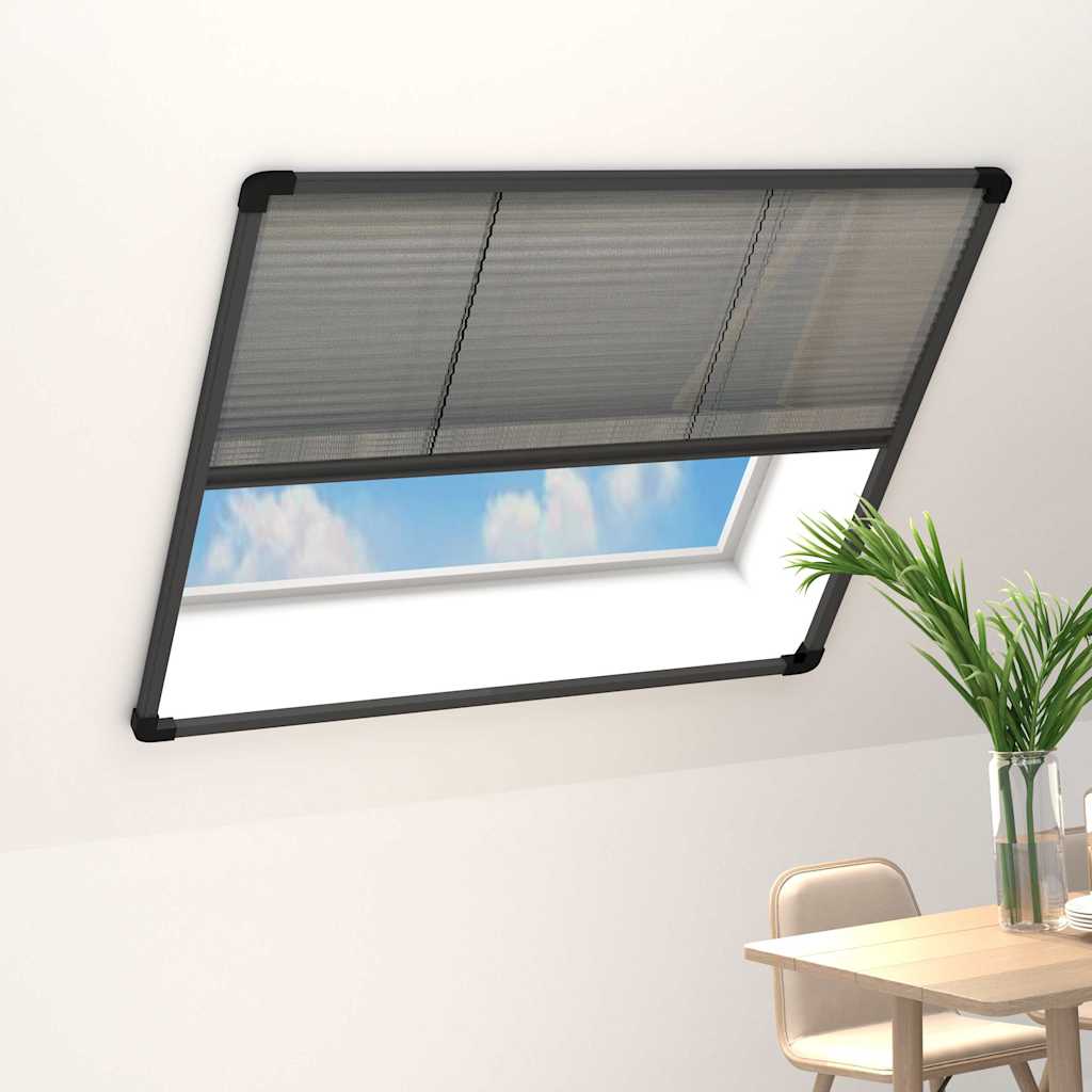 vidaXL Mosquitera plisada para ventanas aluminio antracita 120x120cm