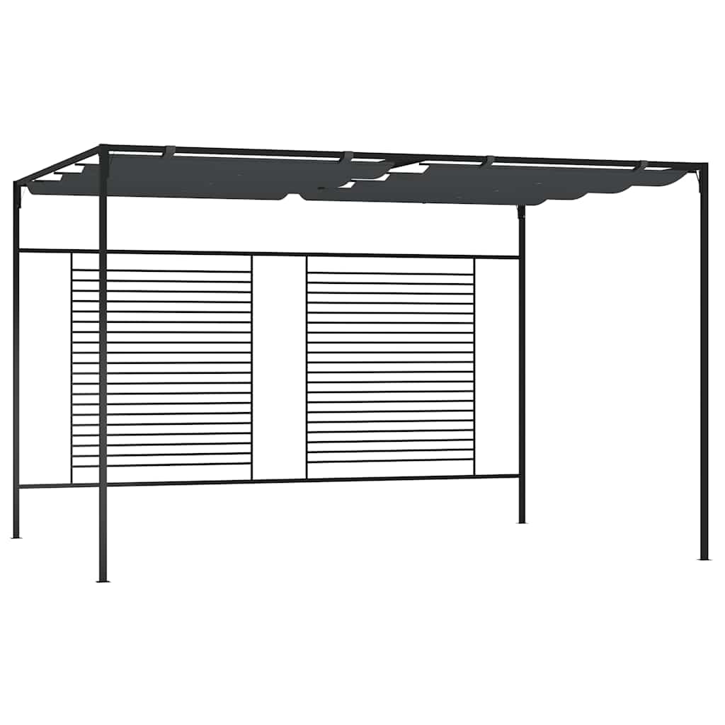 vidaXL Cenador con techo retráctil antracita 4x3x2,3 m 180 g/m²