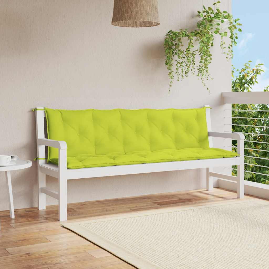 vidaXL Cojín banco jardín tela Oxford verde brillante 180x(50+50)x7 cm