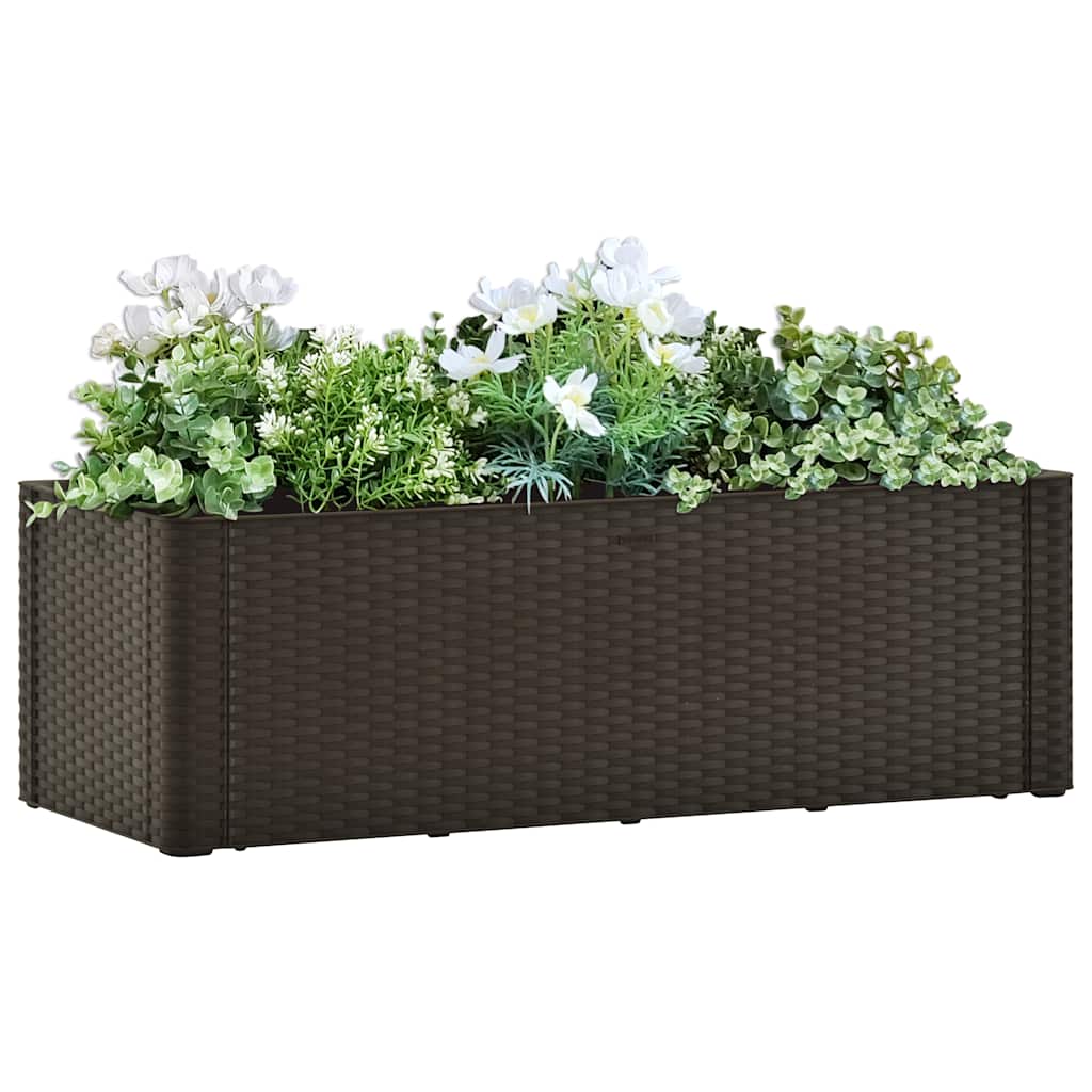 vidaXL Arriate con sistema de riego automático moca 100x43x33 cm