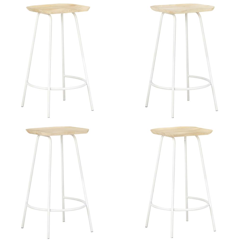 vidaXL Taburetes de cocina 4 unidades madera maciza de mango