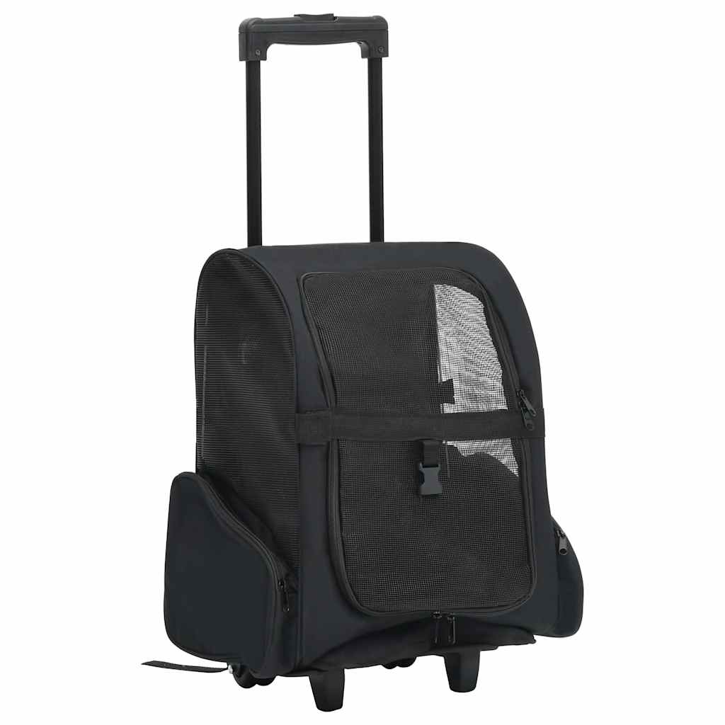 vidaXL Carro plegable para mascotas multiusos negro