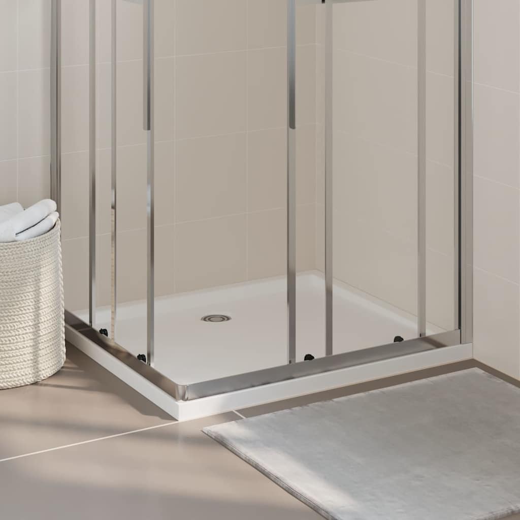 vidaXL Plato de ducha rectangular blanco ABS 80x90 cm