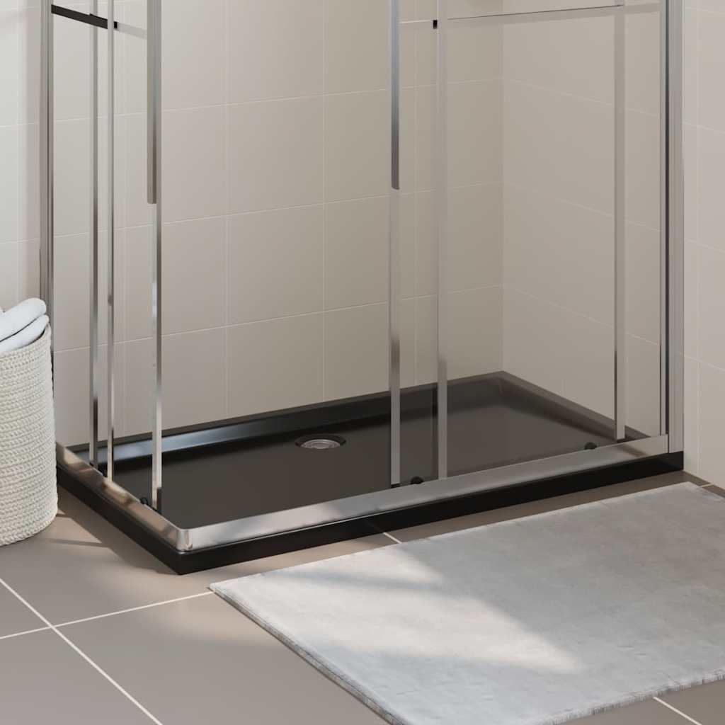 vidaXL Plato de ducha rectangular negro ABS 70x120 cm