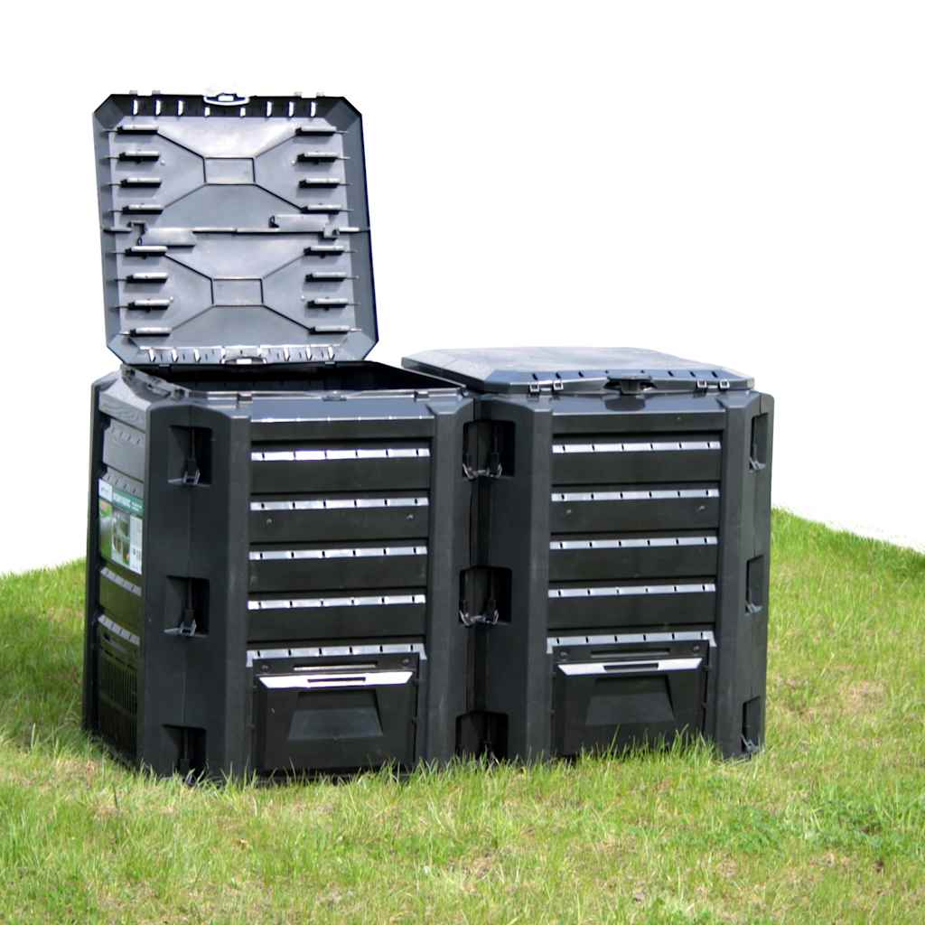 vidaXL Compostador de jardín negro 1200 L