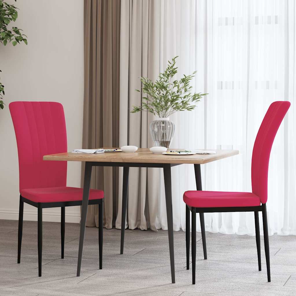 vidaXL Sillas de comedor 2 unidades terciopelo rojo tinto