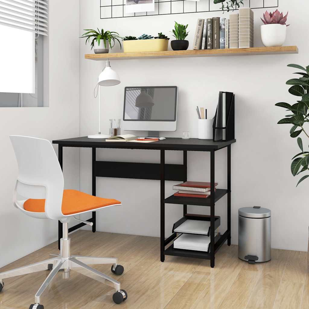 vidaXL Escritorio para ordenador de MDF y metal negro 105x50x72 cm