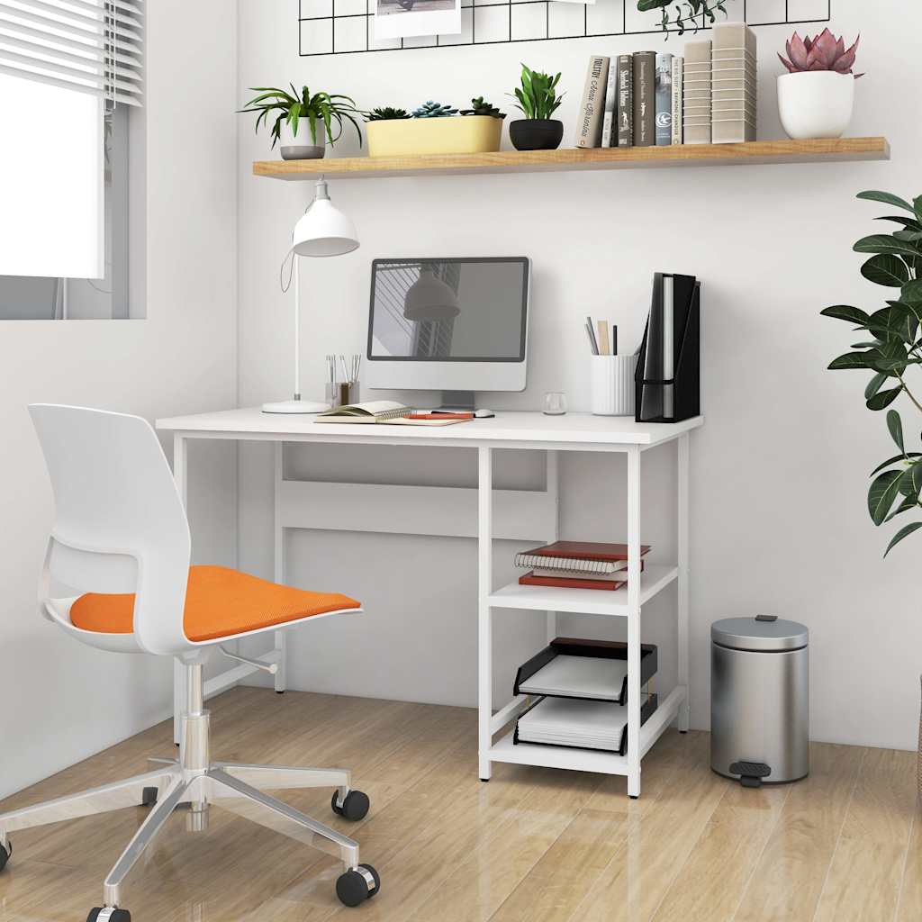 vidaXL Escritorio para ordenador de MDF y metal blanco 105x50x72 cm