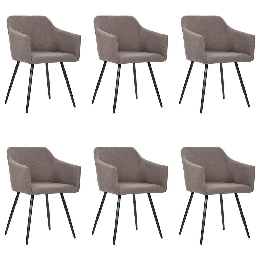 vidaXL Sillas de comedor 6 unidades de tela gris taupe