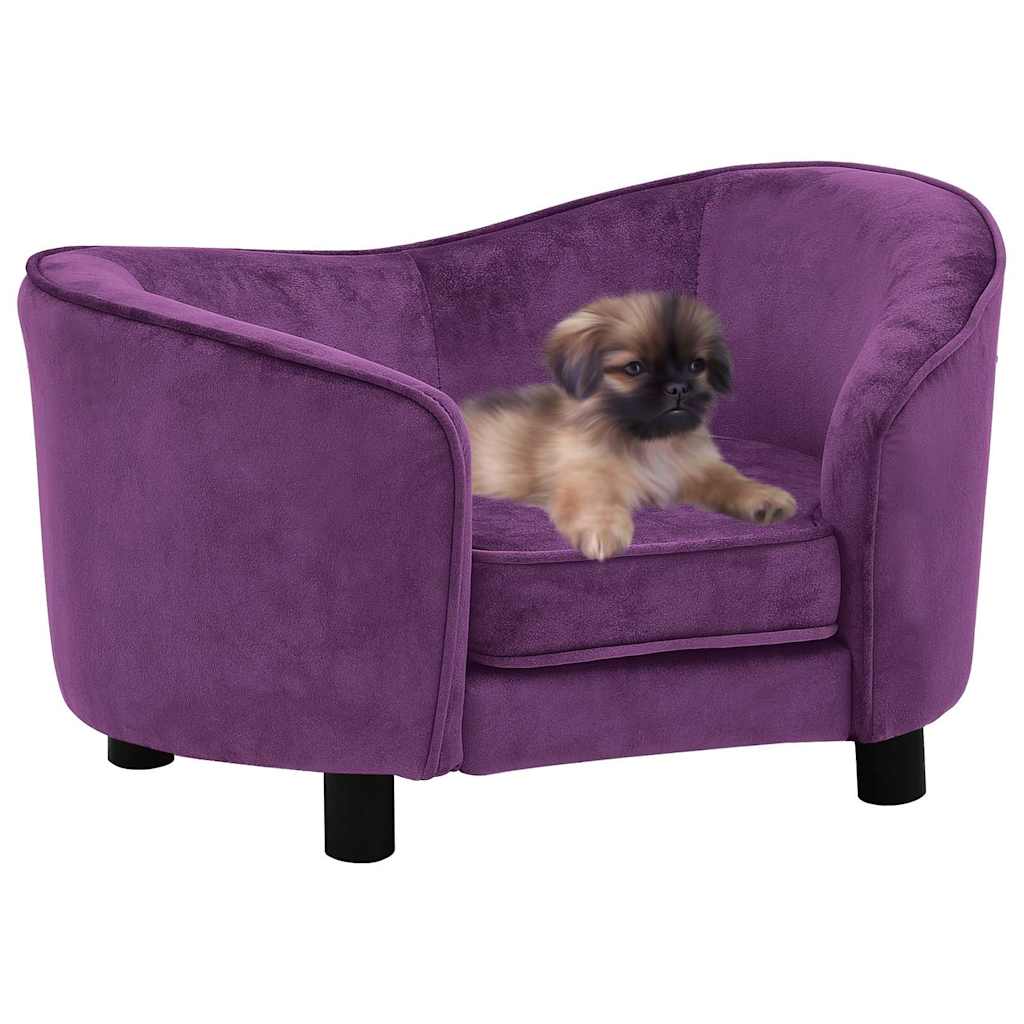 vidaXL Sofá para perro felpa burdeos 69x49x40 cm