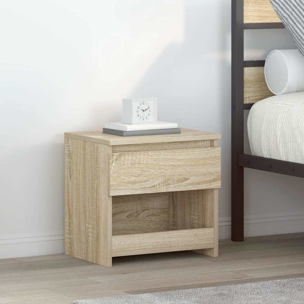 vidaXL Mesita de noche madera contrachapada color roble 40x30x39cm
