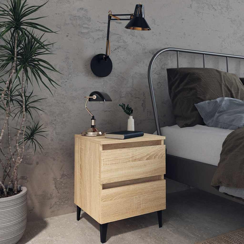 vidaXL Mesita de noche madera contrachapada roble Sonoma 40x35x50 cm