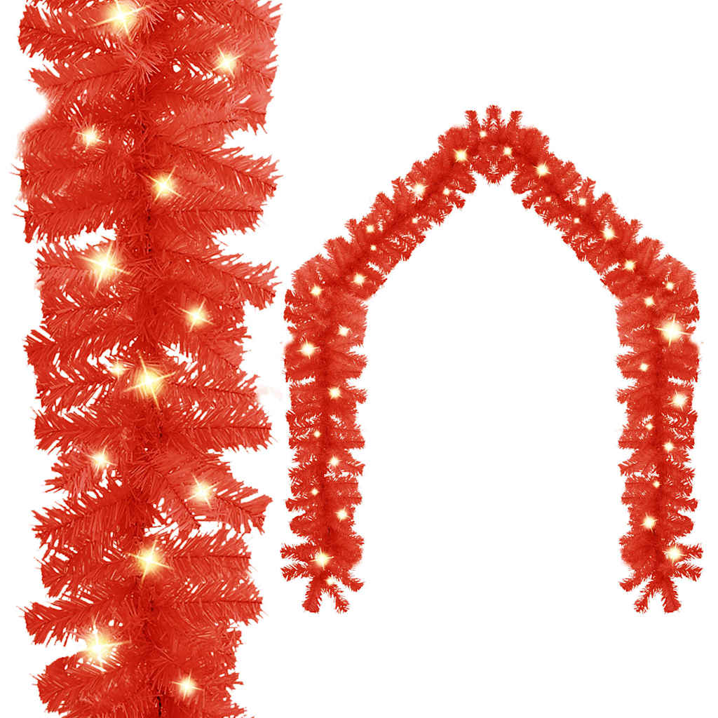 vidaXL Guirnalda de Navidad con luces LED rojo 20 m