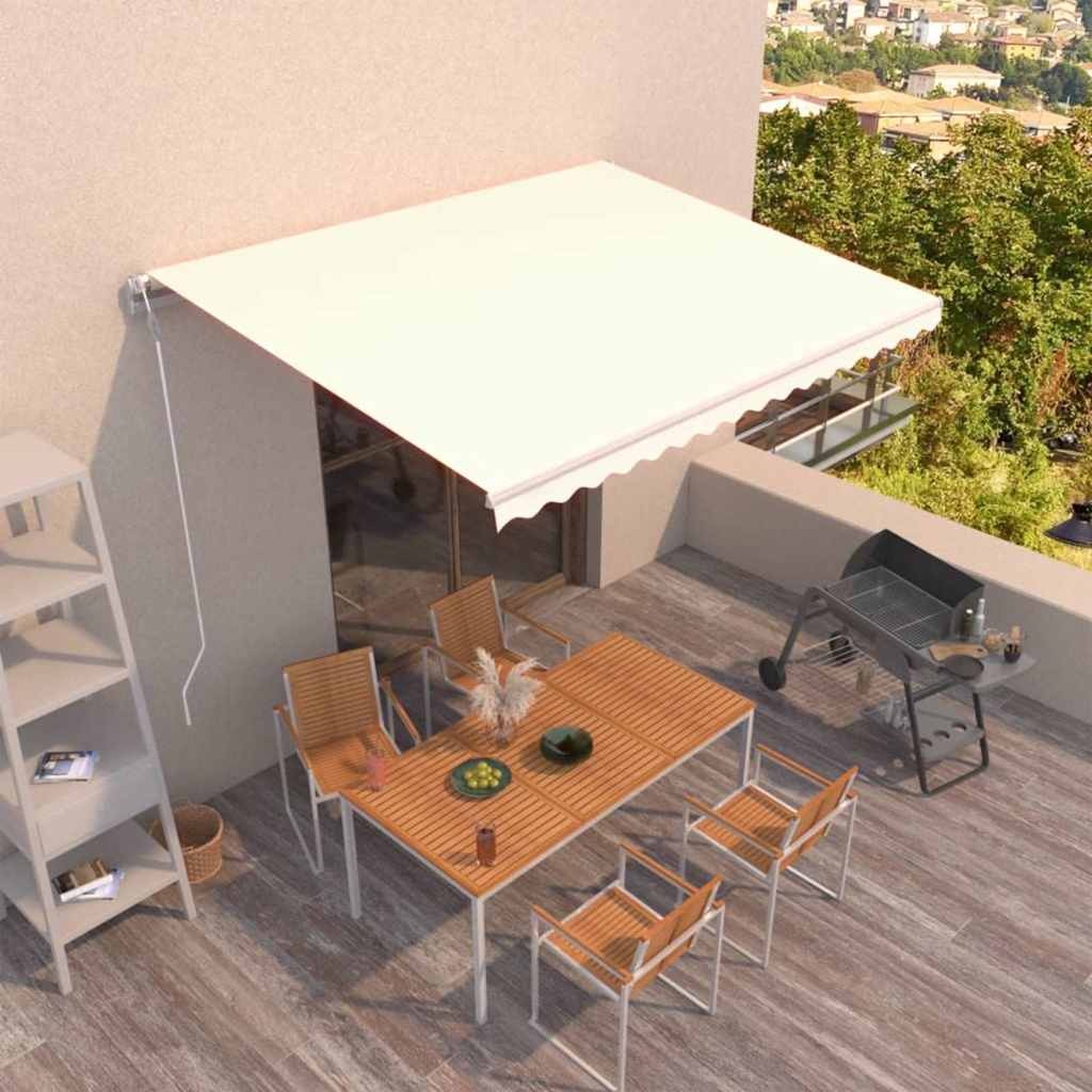 vidaXL Toldo retráctil automático crema 450x350 cm