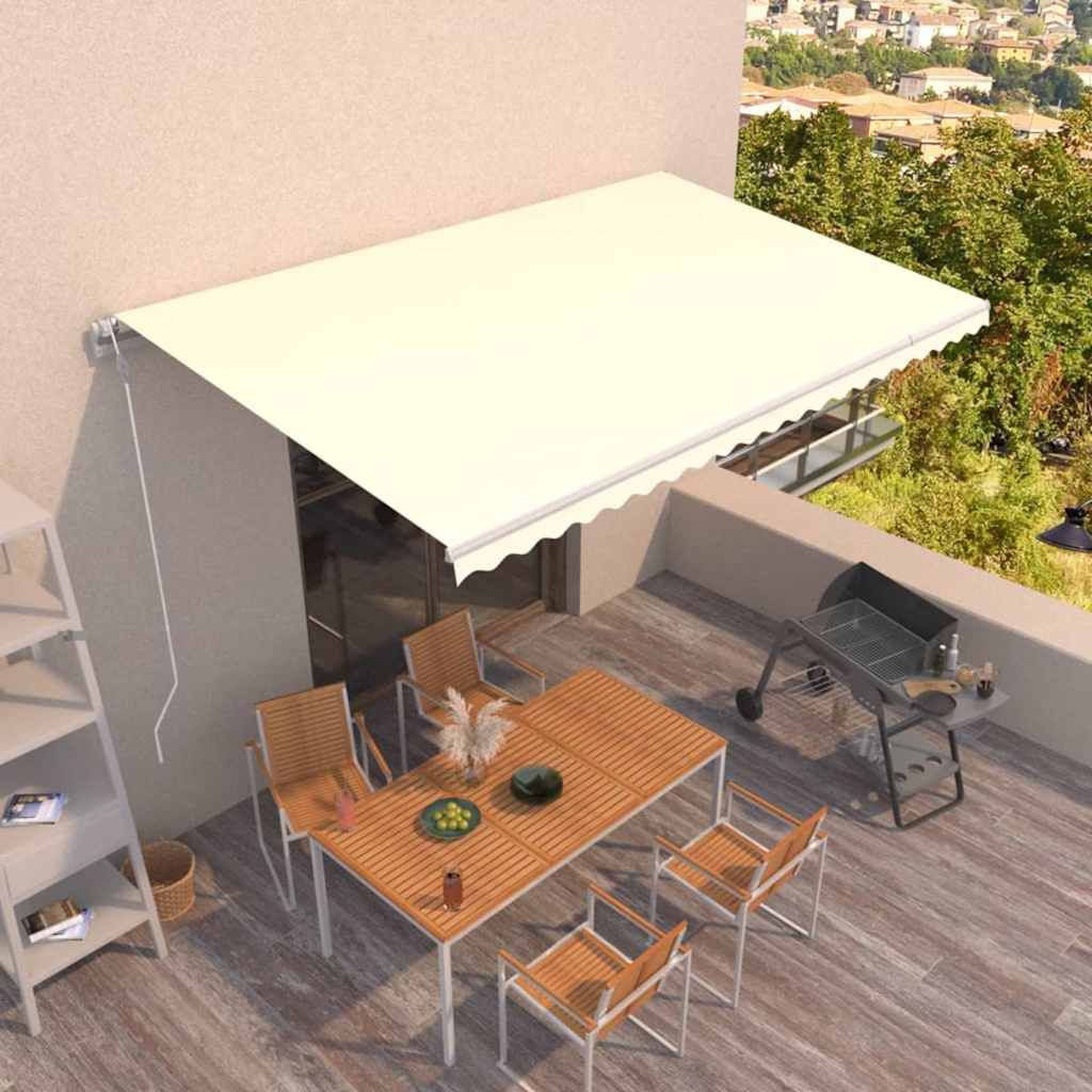 vidaXL Toldo retráctil automático crema 500x350 cm