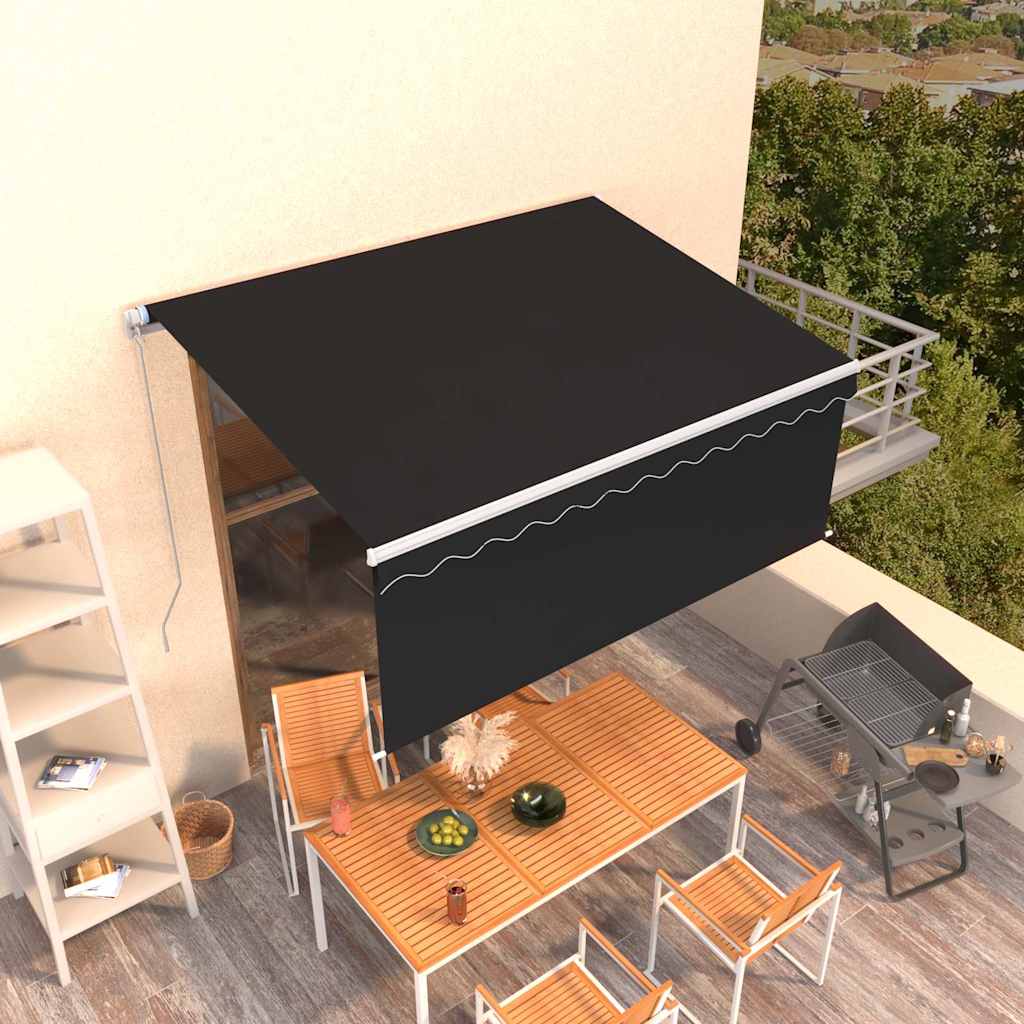 vidaXL Toldo retráctil manual con persiana gris antracita 3x2,5 m