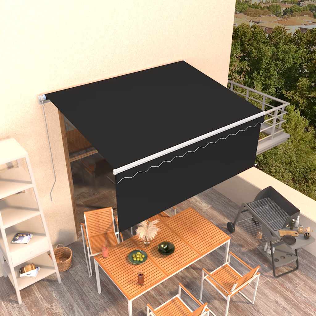 vidaXL Toldo retráctil manual con persiana gris antracita 3,5x2,5 m