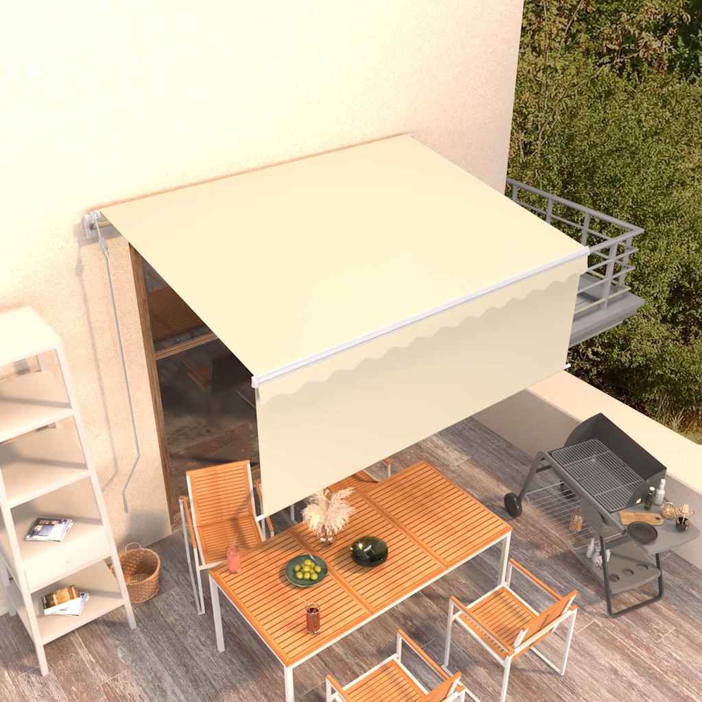 vidaXL Toldo retráctil automático con persiana crema 3,5x2,5m