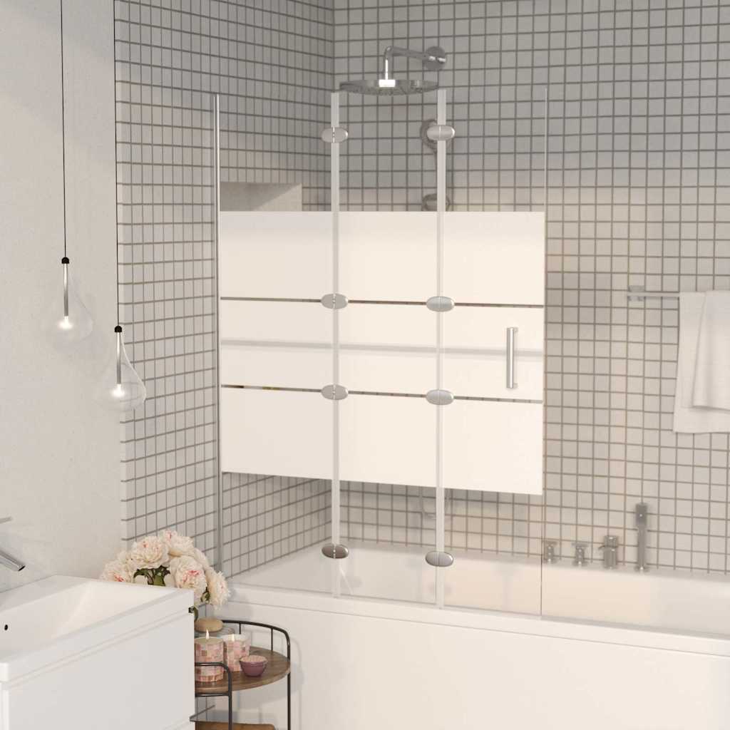 vidaXL Mampara de ducha plegable ESG blanco 100x140 cm