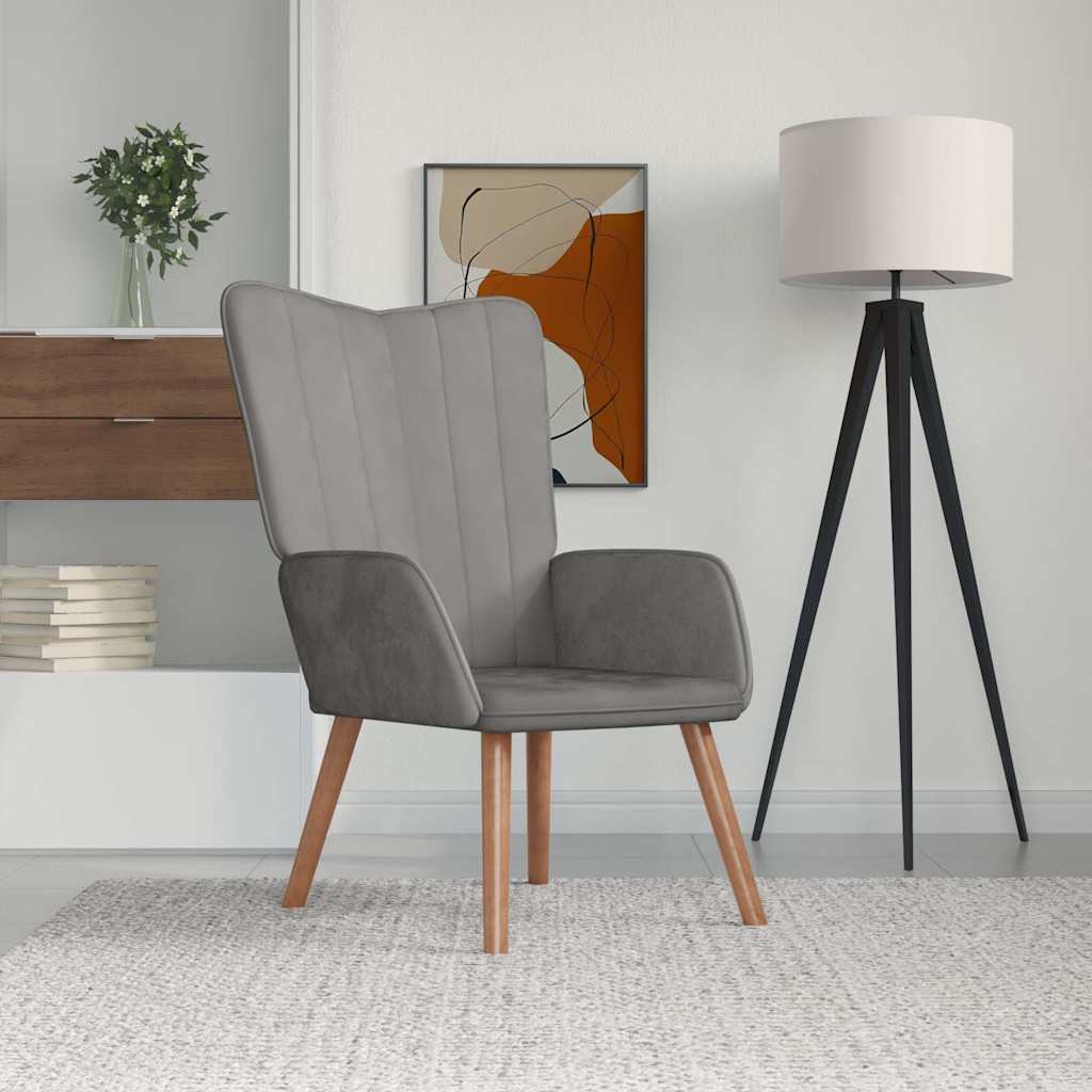 vidaXL Sillón de relax de terciopelo gris claro