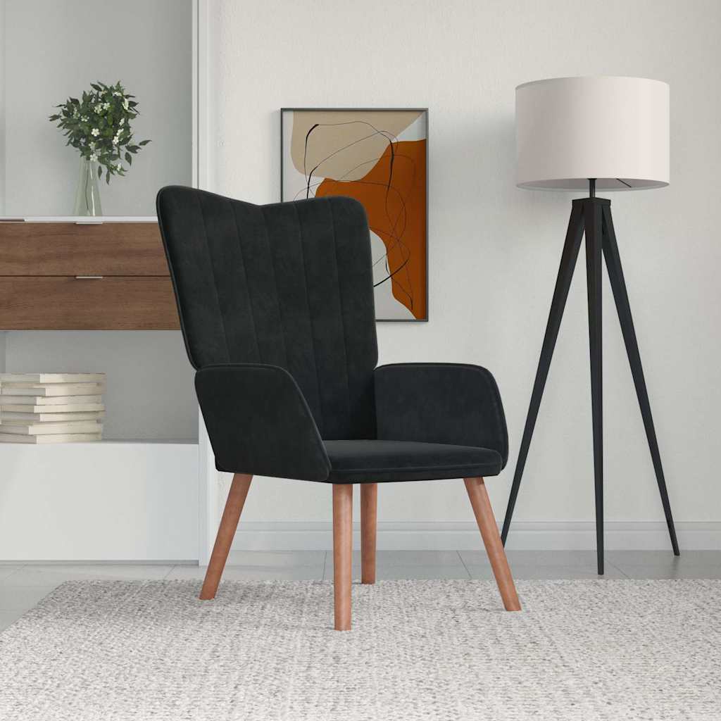 vidaXL Sillón de relax de terciopelo negro