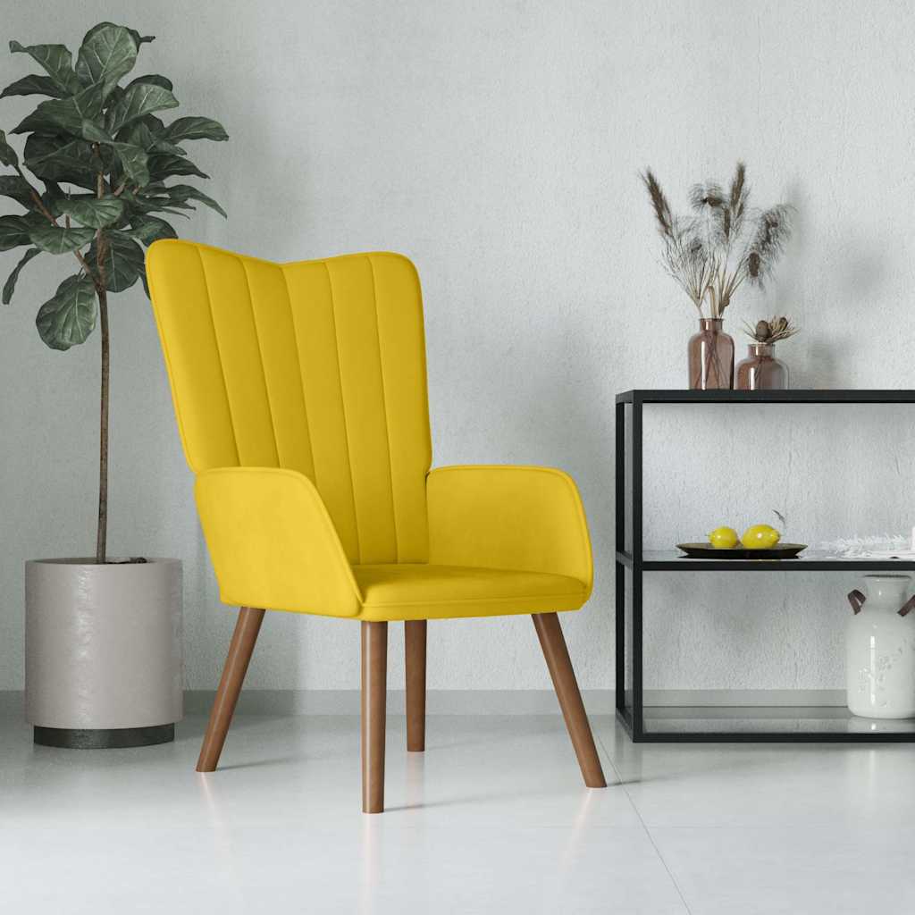 vidaXL Sillón de relax de terciopelo amarillo mostaza