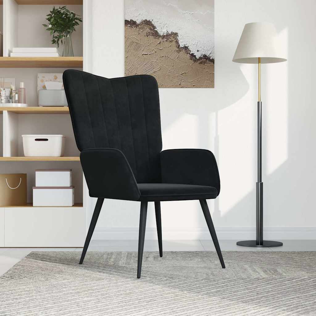 vidaXL Sillón de relax de terciopelo negro