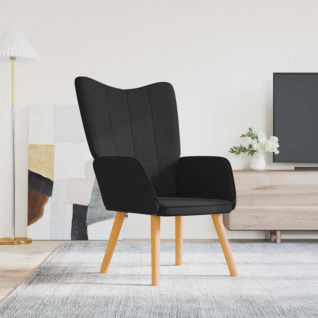 vidaXL Sillón de relax de tela negro