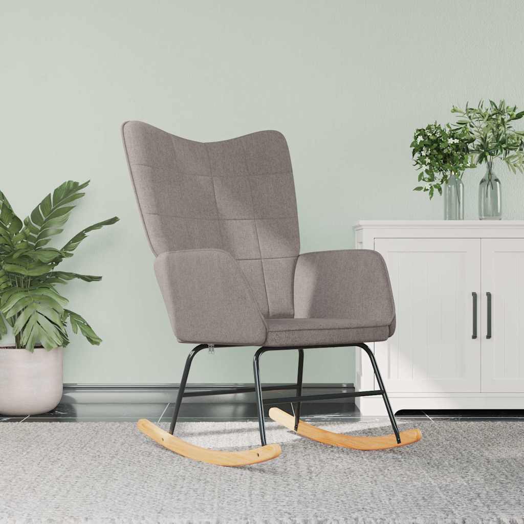 vidaXL Silla mecedora de tela gris taupe