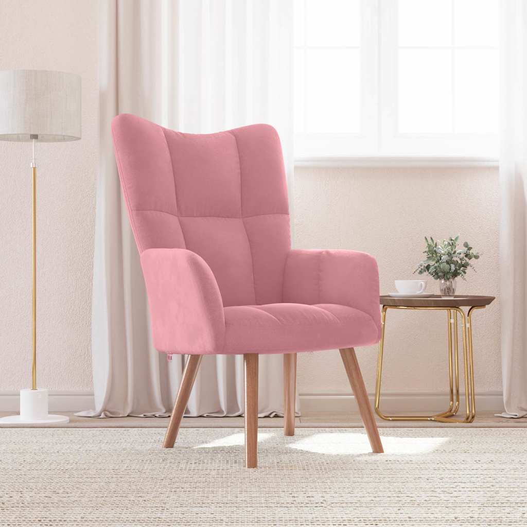 vidaXL Sillón de relax de terciopelo rosa