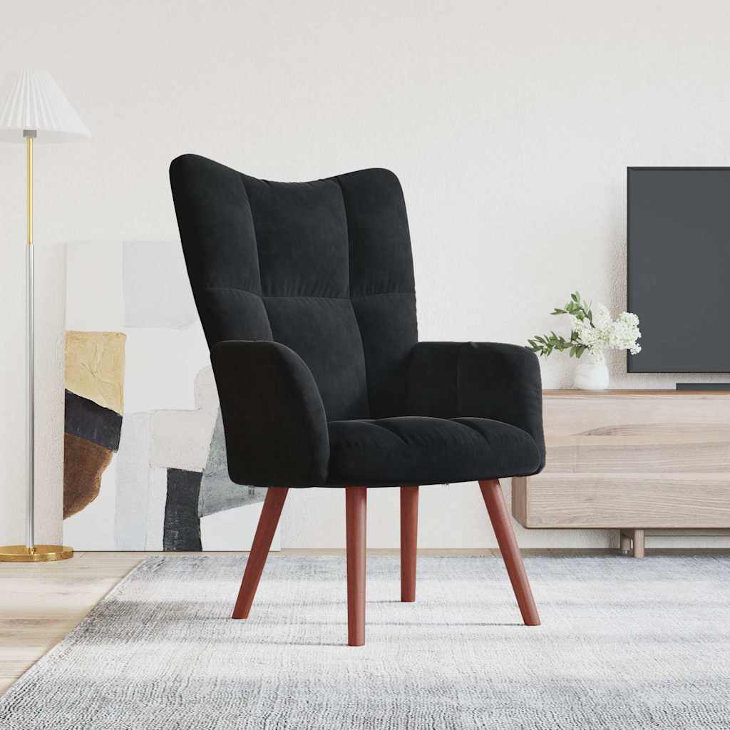 vidaXL Sillón de relax de terciopelo negro