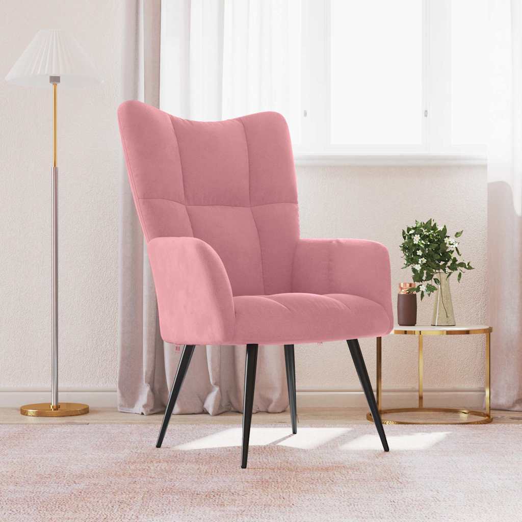 vidaXL Sillón de relax de terciopelo rosa