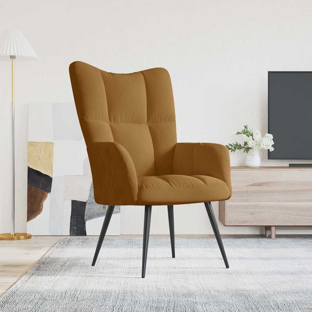 vidaXL Sillón de relax de terciopelo marrón