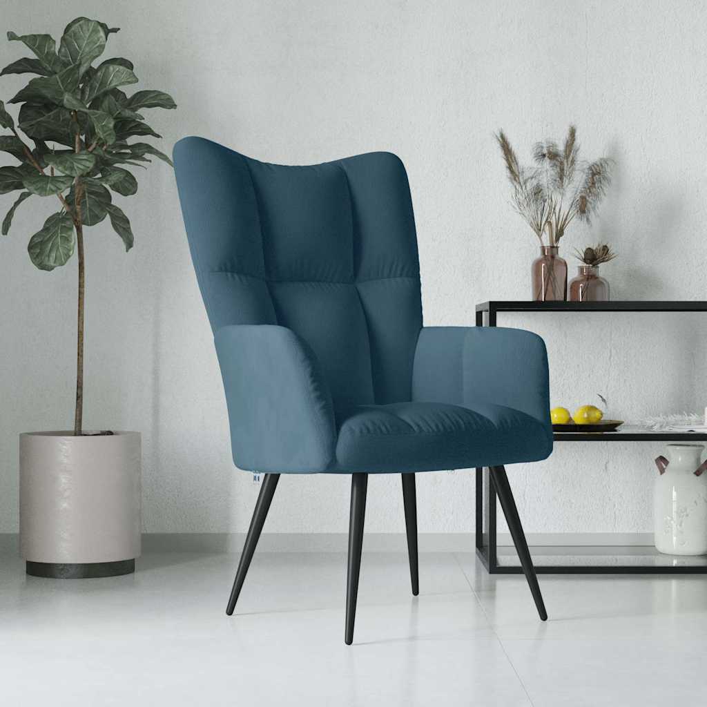 vidaXL Sillón de relax de terciopelo azul