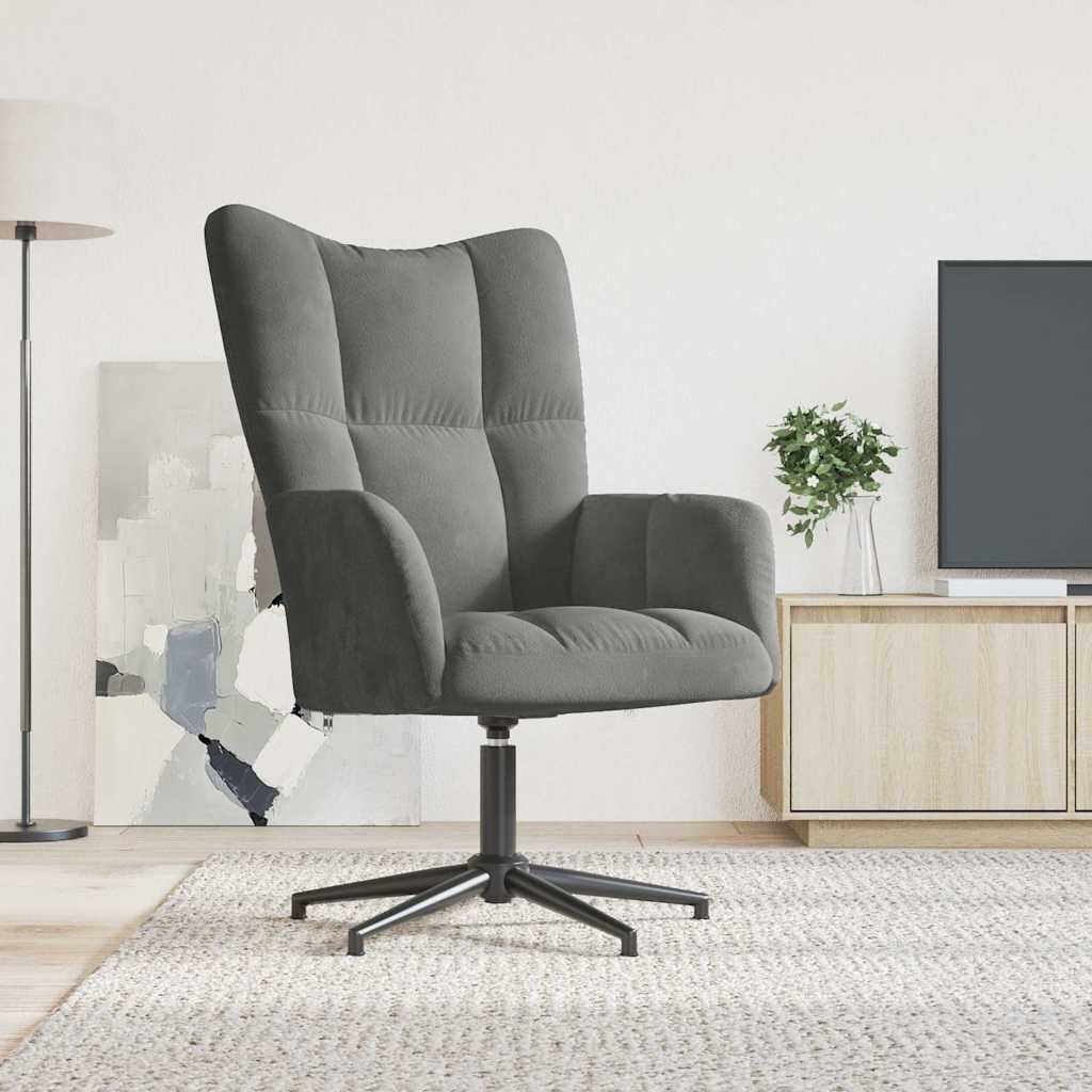 vidaXL Sillón de relax de terciopelo gris oscuro